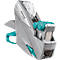 Un pistolet de marquage de prix gris et turquoise. Inscription : METO Classic.