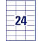 Feuille d'étiquettes avec 24 champs, cadres bleus et le numéro "24".