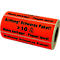 Etiquettes d'avertissement 'Attention ! colis lourds &gt;10 KG', en 3 langues, 149 x 48 mm, perforées, papier adhésif, rouge vif avec impression noire, 1 rouleau de 500 unités