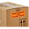 Etiquettes d'avertissement 'Attention ! colis lourds &gt;10 KG', en 3 langues, 149 x 48 mm, perforées, papier adhésif, rouge vif avec impression noire, 1 rouleau de 500 unités
