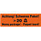Etiquettes d'avertissement "Attention ! colis lourds &gt;20 KG", en 3 langues, 149 x 48 mm, perforées, papier adhésif, rouge vif avec impression noire, 1 rouleau de 500 unités