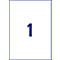 Carré blanc avec un bord bleu et un grand chiffre 1 bleu foncé.