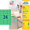 Étiquettes multifonctionnelles 3450 Avery Zweckform, 70 x 37 mm, 2400 unités, vert