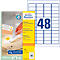 Étiquettes multifonctionnelles universelles Avery Zweckform, 4800 étiquettes, 45,7 x 21,2 mm