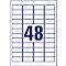 Étiquettes multifonctionnelles universelles Avery Zweckform, 4800 étiquettes, 45,7 x 21,2 mm