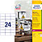 Étiquettes polyéthylène Avery Zweckform, résistant aux intempéries, pour usage intérieur et extérieur, 70 x 37 mm