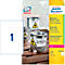 Étiquettes polyéthylène ultra-résistantes L4775-20 Avery Zweckform, A4, 20 étiquettes multifonctionnelles, blanc