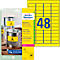 Étiquettes polyéthylène ultra-résistantes L6103-20 Avery Zweckform, 45,7 x 21,2 mm, permanent, jaune