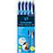 Etui de stylo à bille Schneider, 4 x Slider Memo XB encre noire + 1 x Slider Rave XB encre bleue, indélébile, technologie ViscoGlide
