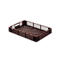 Brown rectangular plastic bakery crate, featuring a hole pattern on the sides and a grid pattern on the bottom.