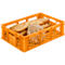 Euro Box boîte de boulangerie, qualité alimentaire, capacité 27 L, version ajourée, jaune-orange