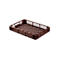 Caisse de boulangerie en plastique marron, rectangulaire, avec motif en treillis et poignées.