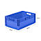 Euro Box contenedor ligero ELB 6220, de PP, capacidad 43,7 litros, sin tapa, azul