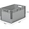 Euro Box ELB 6320 - polypropyleen - B 600 x D 400 x H 320 mm - inhoud 64 l - grijs - 5 stuks