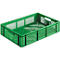 Euro Box groente- en fruitkist, voedselveilig, inhoud 24,87 liter, opengewerkte versie, groen