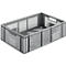 Euro Box groente- en fruitkist, voedselveilig, inhoud 33,9 L, opengewerkte versie, grijs