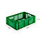 Euro Box groente- en fruitkist, voedselveilig, inhoud 33,9 liter, opengewerkte versie, groen