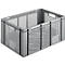 Euro Box groente- en fruitkist, voedselveilig, inhoud 55,7 L, opengewerkte versie, grijs