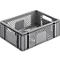 Euro Box Obst- und Gemüsekasten, lebensmittelecht, Inhalt 11,9 L, durchbrochene Version, grau