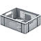 Euro Box Obst- und Gemüsekasten, lebensmittelecht, Inhalt 11,9 L, durchbrochene Version, grau