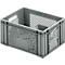 Euro Box Obst- und Gemüsekasten, lebensmittelecht, Inhalt 22 L, durchbrochene Version, grau