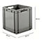Euro Box Serie EF 4440, aus PP, Inhalt 53,9 L, geschlossene Wände, Durchfassgriff, grau