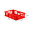 Euro Box Serie EF 6151, aus PP, Inhalt 29,4 L, durchbrochene Wände, rot, Durchfassgriff