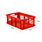 Euro Box Serie EF 6221, aus PP, Inhalt 43,5 L, durchbrochene Wände, rot, Durchfassgriff