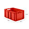 Euro Box Serie EF 6280, aus PP, Inhalt 56,6 L, geschlossene Wände, rot, Durchfassgriff