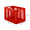 Euro Box Serie EF 6421, aus PP, Inhalt 83,8 L, durchbrochene Wände, rot, Durchfassgriff