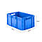 Euro Box Serie LTF 6280, aus PP, Inhalt 53,8 L, Durchfassgriff, blau