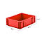 Euro Box Serie MF 4120, aus PP, Inhalt 10 L, Unterfassgriff, rot