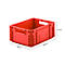 Euro Box Serie MF 4170, aus PP, Inhalt 14,6 L, Durchfassgriff, rot