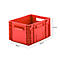 Euro Box Serie MF 4220, aus PP, Inhalt 19,7 L, Durchfassgriff, rot