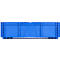 Blaue Kunststoff-Lagerbox von SSI Schäfer, Typ ME 6170, in Vorderansicht vor neutralem Hintergrund.