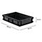 Euro Box SSI Schäfer EF 6120, 23,2 l, Traglast bis 20 kg, Euronorm, stapelbar, Unterfassgriff, L 600 x B 400 x H 120 mm, leitfähiges PP, schwarz