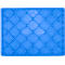 Caisse en plastique bleu clair avec des zones en relief en forme de losange et des creux profonds.