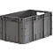 Euro Box SSI Schäfer LTF 6320 serie, inhoud 62,7 l, tot 30 kg, doorlopende handgreep, L 600 x B 400 mm, Blaue Engel, gerecycled PP, ijzergrijs, 10 stuks