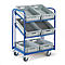 Euro-containerwagen met open frame en 6 bakken, 820 x 620 mm
