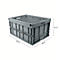 EURO formaat vouwbox 8645, zonder deksel, inhoud 171,2 l, met eindsectie slot, grijs