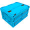 EURO-Maß vouwbox 4322 DL, met deksel, voor opslag en terugneembaar transport, inhoud 19 L, blauw