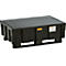 EURO opvangbak 250/2 CEMO, polyethyleen, met 2 sledes, met goedkeuring, B 1205 x D 805 x H 430 mm, met gegalvaniseerd rooster