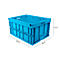 Light blue rectangular plastic box. Dimensions: 800 mm x 600 mm x 445 mm. The box is shown against a white background.
