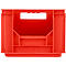 Eurobox EF 4220 F1, 20,4 l, hasta 15 kg, pared frontal cerrada y semiabierta, asas pasantes, apilable, L 400 x A 300 x A 200 mm, PP reciclado, rojo