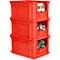 Eurobox EF 4220 F1, 20,4 l, jusqu'à 15 kg, paroi frontale fermée &amp; semi-ouverte, poignées traversantes, empilable, L 400 x l 300 x H 200 mm, PP recyclé, rouge