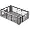 Eurobox Gläserkasten, Inhalt 35,7 l, durchbrochene Version, Durchfassgriffe, lebensmittelecht, stapelbar, HDPE, grau