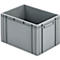 Eurobox Ringoplast, geschlossen, Unterfassgriffe, stapelbar, ohne Deckel, L 400 x B 300 x H 273 mm, HDPE, grau
