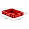 Eurobox serie EF 4080, gemaakt van PP, inhoud 7,4 liter, gesloten wanden, bodemgreep, rood