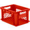 Eurobox serie EF 4221, van PP, inhoud 20,4 l, geperforeerde wanden, open handgreep, rood