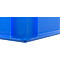 Eurobox serie EF 4320, gemaakt van PP, inhoud 29,5 liter, gesloten wanden, bodemgreep, blauw